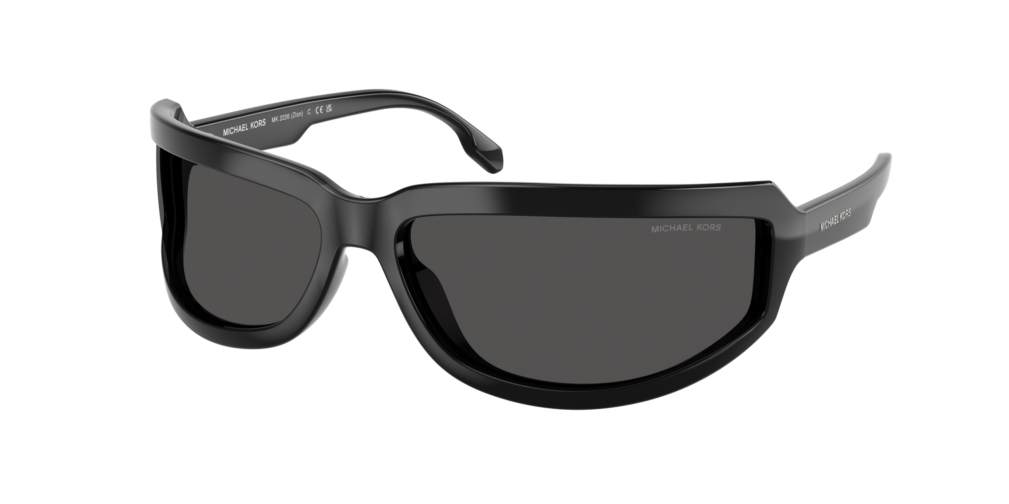 Michael Kors Man MK2226 ZION 300587 Sunglasses Injected Black Grey Geometric Normal-image